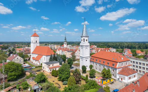 Aerial cityscape of Bytom Odrzanski, Poland 