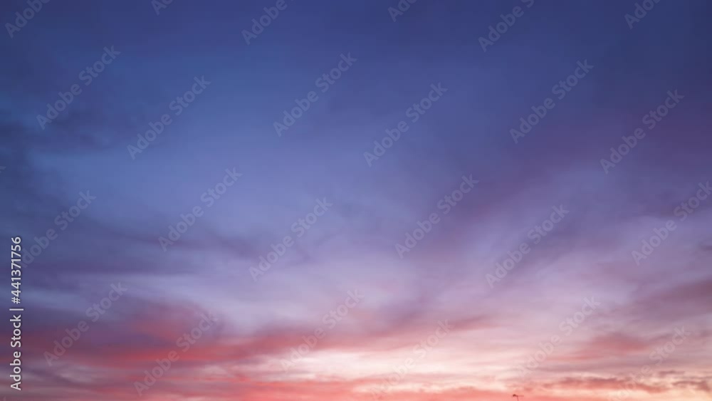 Amazing long time-lapse of colorful clouds in the sky before sunrise