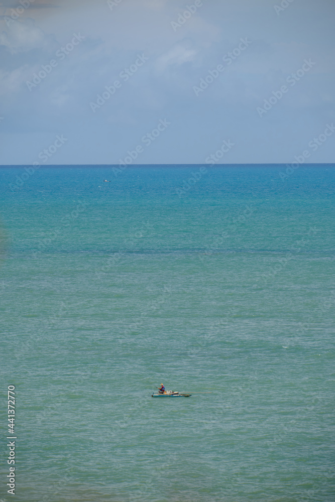 Naklejka premium Seascape view with clear and bright water and tree 