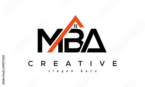 initial MBA letters real estate construction logo vector	
