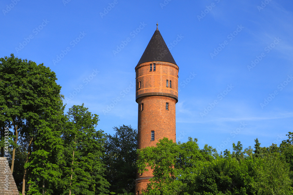 The old Water tower from Lübz, Mecklenburg Western Pomerania, Germany
