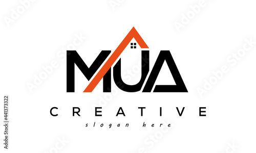 initial MUA letters real estate construction logo vector	