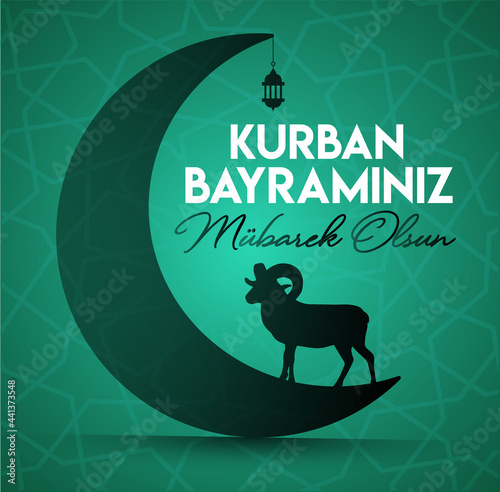happy eid al-adha. Turkish: kurban bayraminiz mubarek olsun