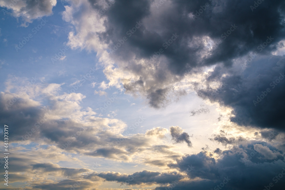 beautiful clouds on sky at sunset over the city in the evening beautiful clouds on sky at sunset over the city in the evening