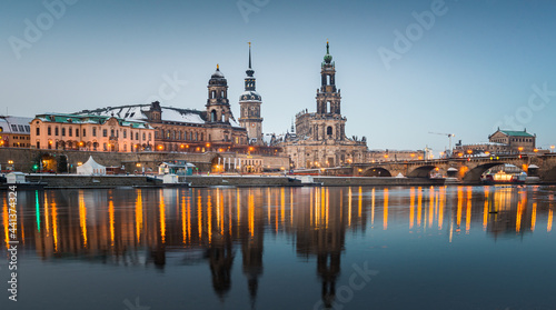 Dresden old town city and Elbe River, Dresden, Germany