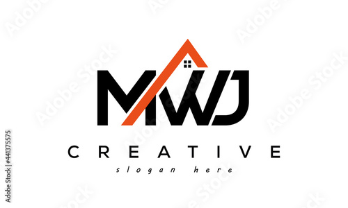 initial MWJ letters real estate construction logo vector	 photo