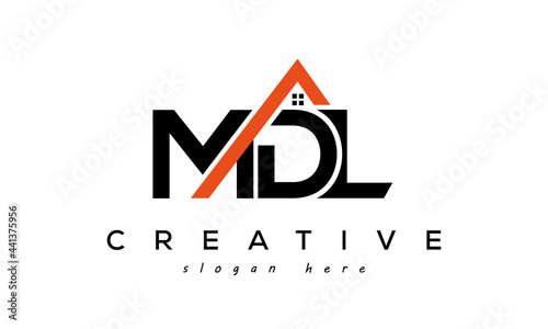 initial MDL letters real estate construction logo vector	