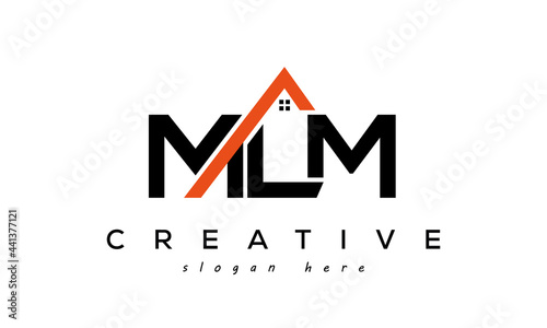 initial MLM letters real estate construction logo vector	
