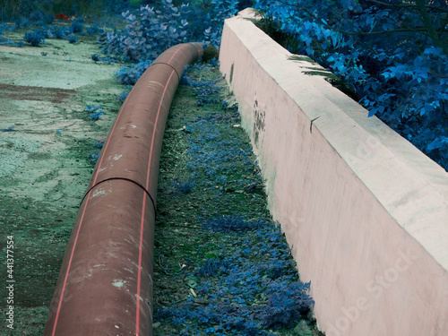 Valokuva Water supply pipe closeup