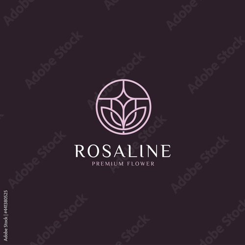 Rose Line logo vector icon illustration modern style for your business