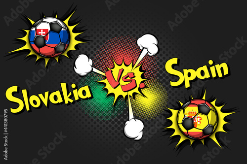Soccer game Slovakia vs Spain