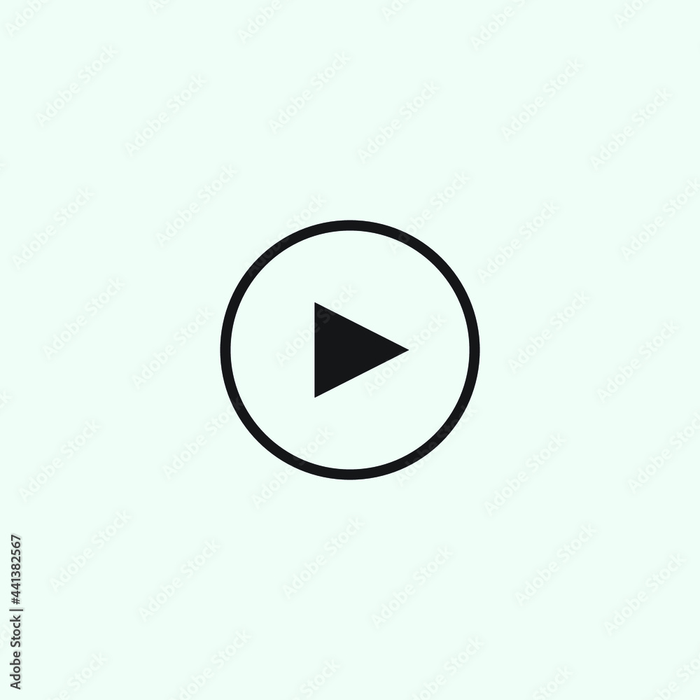 Play button icon in trendy flat style isolated on grey background. Play symbol for your web site design, logo, app, UI. Vector illustration Play button icon in trendy flat style isolated on grey background. Play symbol for your web site design, logo, app, UI. Vector illustration