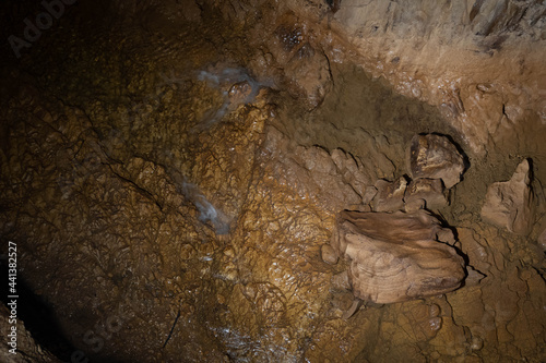 Stalactites and stalagmites in Pastena cave in Fronzinone in Lazio, Italy photo