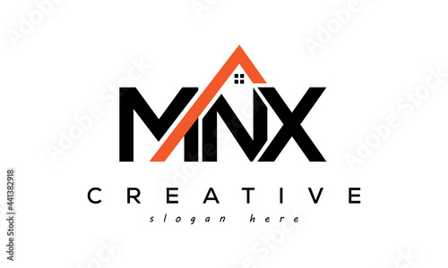 initial MNX letters real estate construction logo vector photo