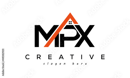 initial MPX letters real estate construction logo vector photo