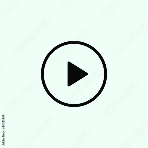 Free Download Play button icon in trendy flat style isolated on grey background. Play symbol for your web site design, logo, app, UI. Vector illustration - GFXLoad