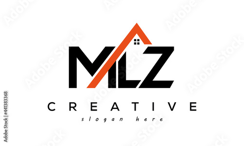 initial MLZ letters real estate construction logo vector