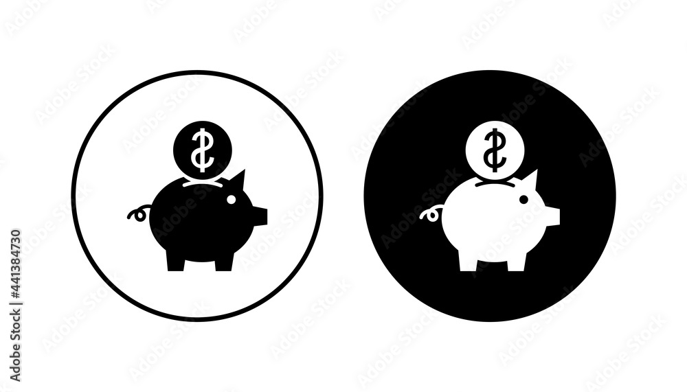 Piggy bank icon set. piggy money icon Piggy bank icon set. piggy money icon