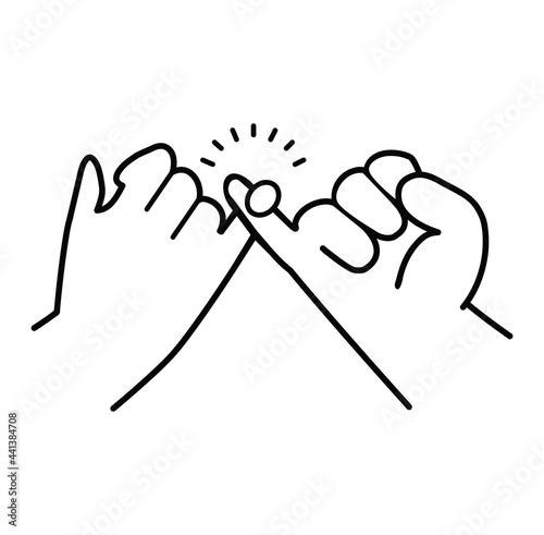 Pinky  promise line icon doodle