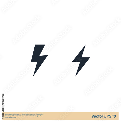 lightning icon electricity symbol simple design element