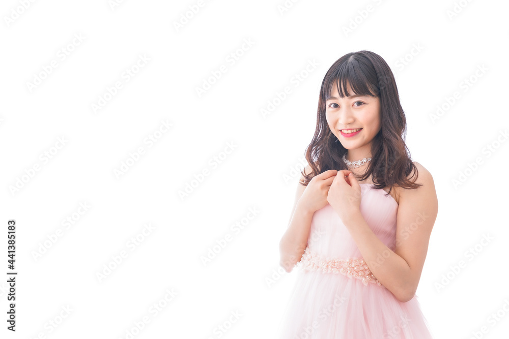 ドレスを着た若い花嫁