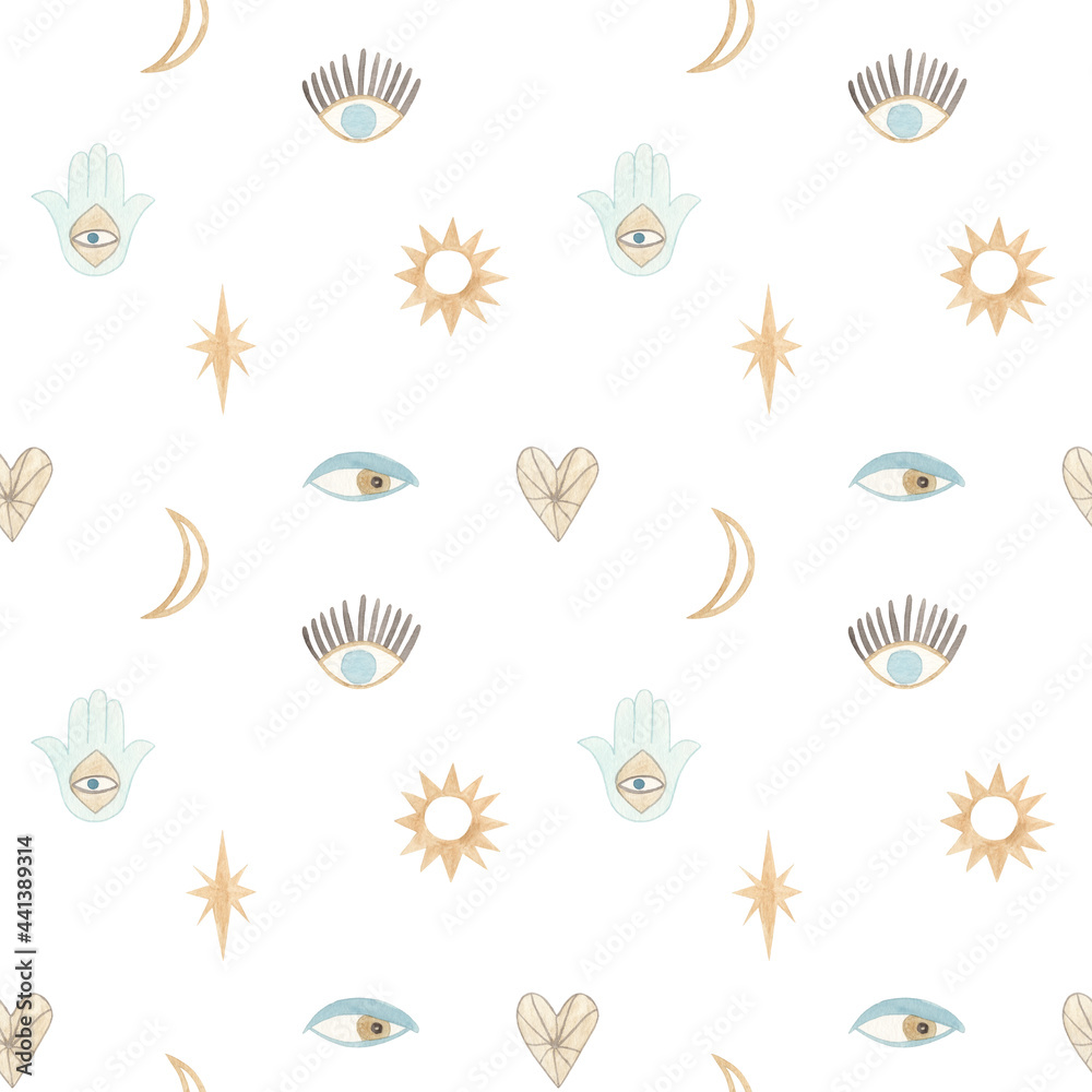 Hand drawn watercolor Evil eye. Nazar Hand drawn watercolor Evil eye. Nazar