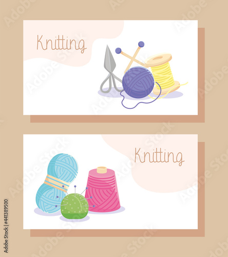 knitting needles cards