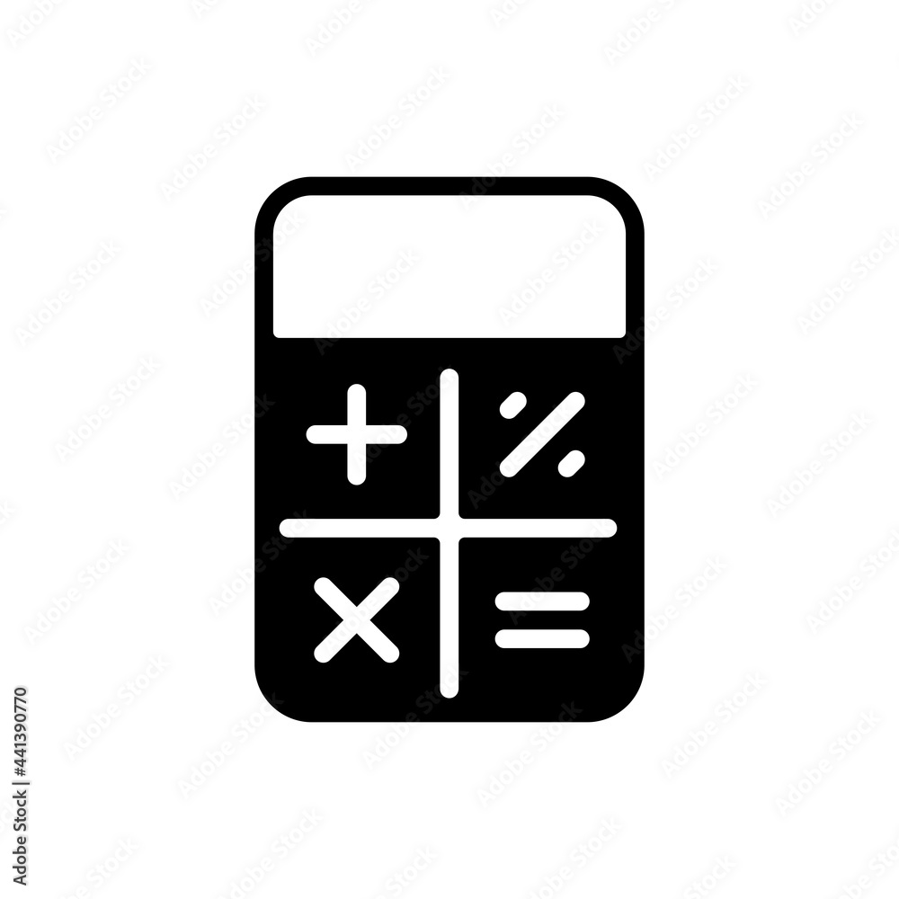 Calculator flat glyph icon vector. Finances sign Calculator flat glyph icon vector. Finances sign