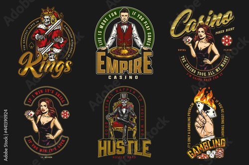 Colorful gambling designs collection