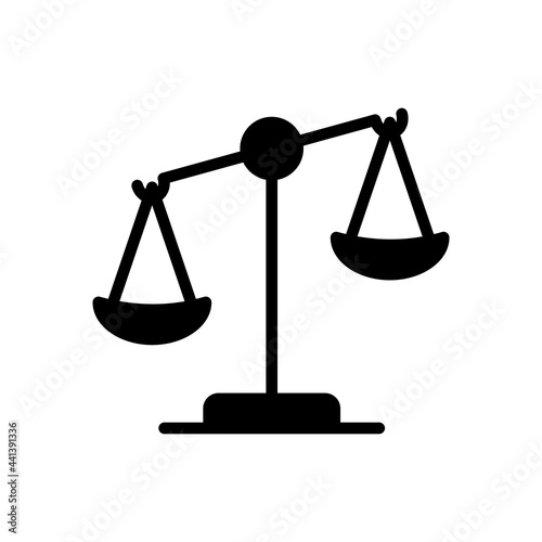 Law scale vector glyph icon, justice outline icon