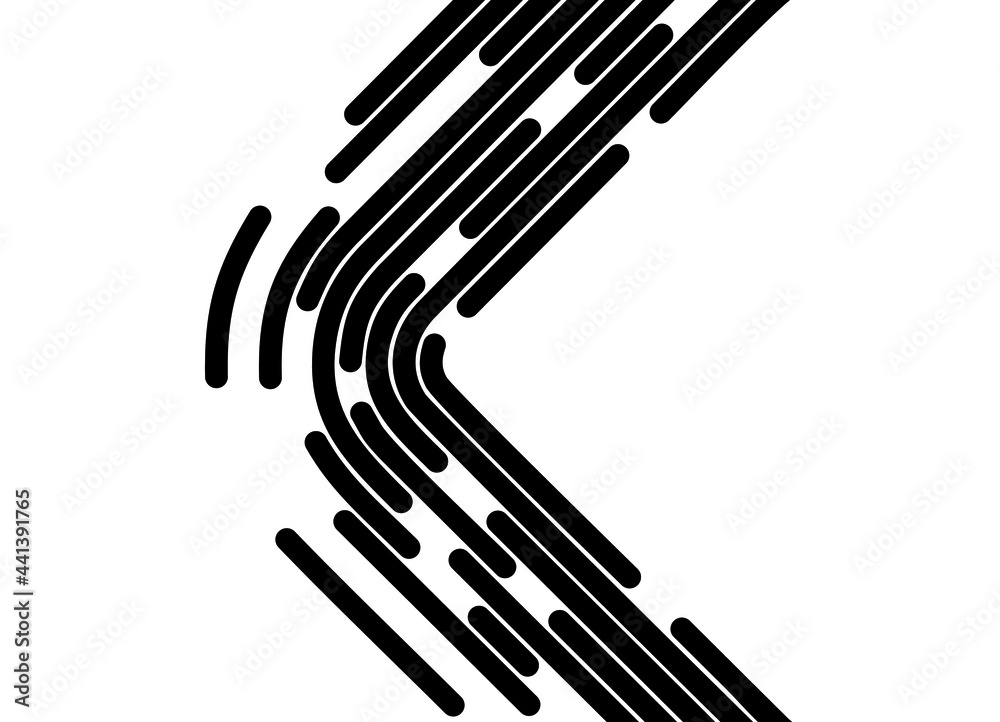 Abstract choppy parallel black lines on a white background. Modern black and white design element. Abstract choppy parallel black lines on a white background. Modern black and white design element.