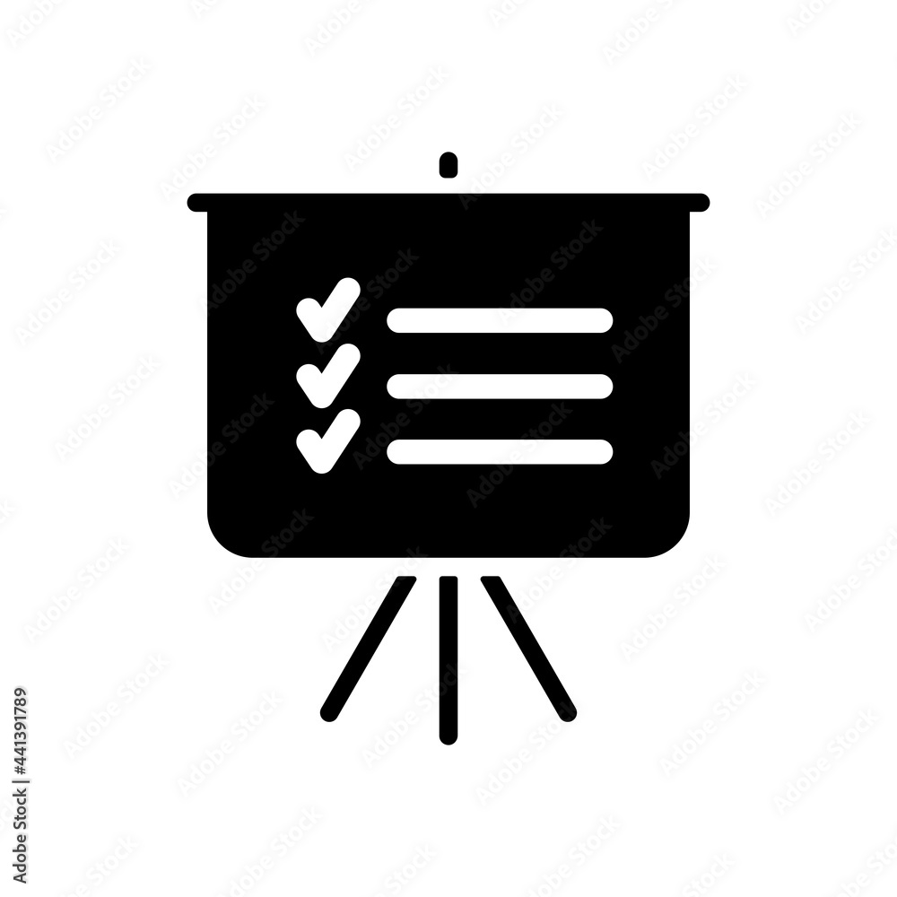 Statistics in training board icon. Planning sign