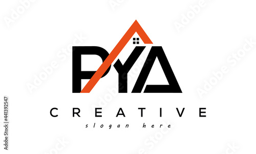 initial PYA letters real estate construction logo vector photo