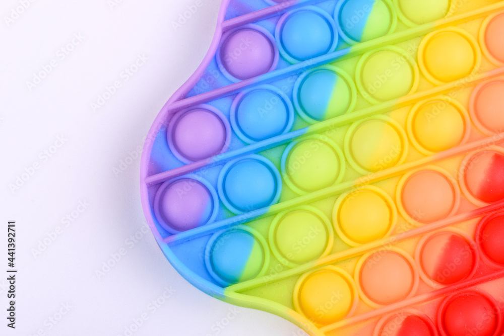 Bright colorful children's toy made of silicone designed to relieve stress Bright colorful children's toy made of silicone designed to relieve stress