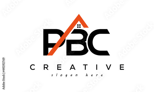 initial PBC letters real estate construction logo vector photo