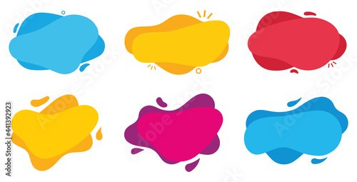 Liquid abstract geometric shapes, banners set. Vector illustration