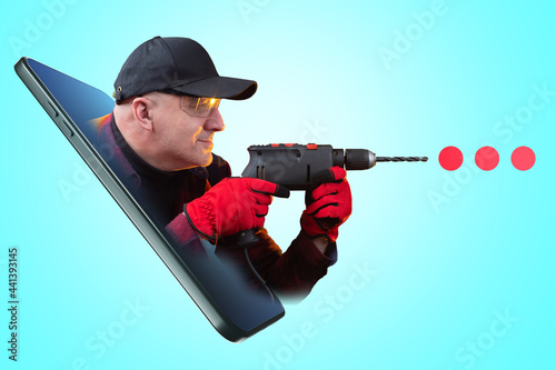 Art portrait of repairman o...