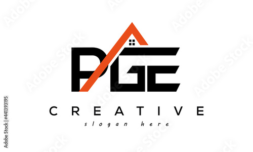 initial PGE letters real estate construction logo vector photo