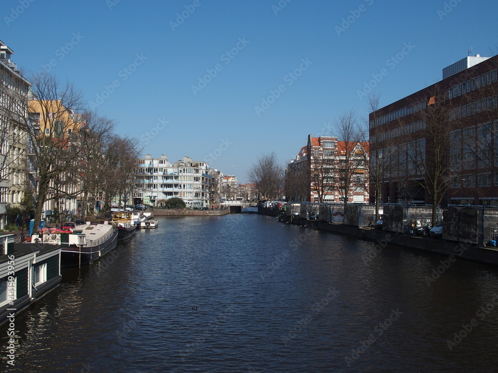 Grachtenszene in Amsterdam, Niederlande