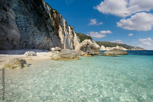 View of the north coast of the Greek island of Kefalonia in the Ionian sea