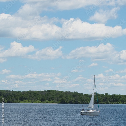Sailing on the lake on a summer afternoon.