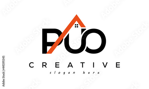 initial PUO letters real estate construction logo vector	
 photo