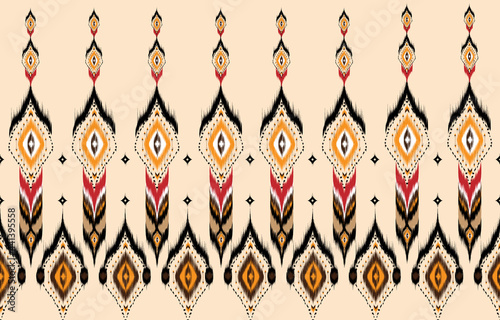 Ikat geometric folklore ornament. Tribal ethnic vector texture. 
Seamless striped pattern in Aztec style. Figure tribal embroidery. 
Indian, Scandinavian, Gyp
sy, Mexican, folk pattern.