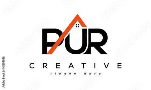 initial PUR letters real estate construction logo vector	
