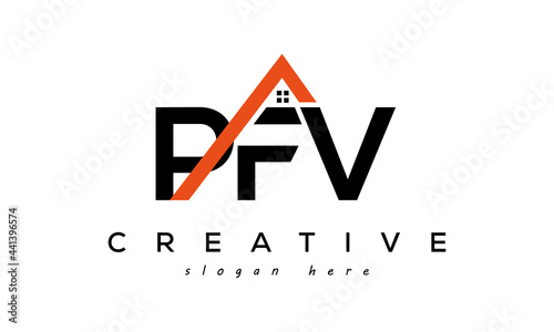 initial PFV letters real estate construction logo vector photo