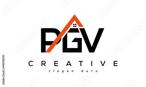 initial PGV letters real estate construction logo vector photo