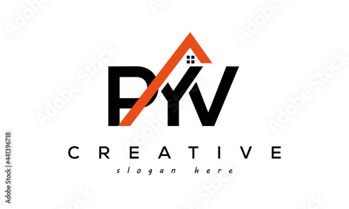 initial PYV letters real estate construction logo vector photo