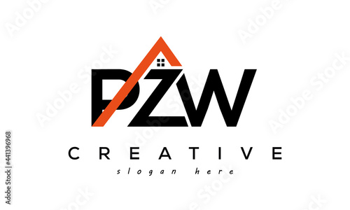 initial PZW letters real estate construction logo vector photo