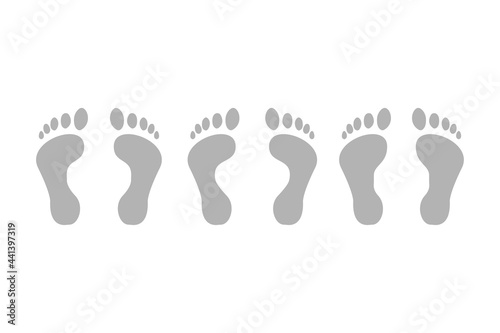 human footprint icon on a white background, vector illustration