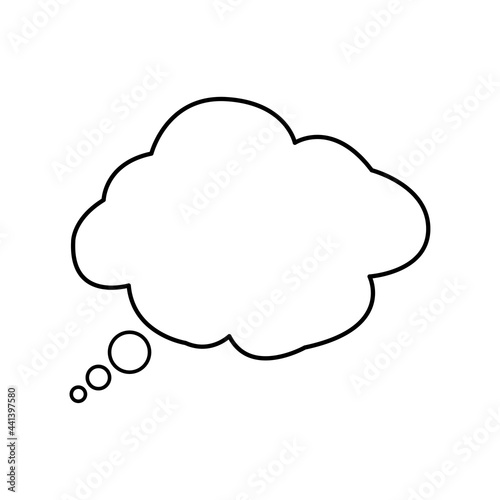 Thought clouds icon on white background, vector illustration